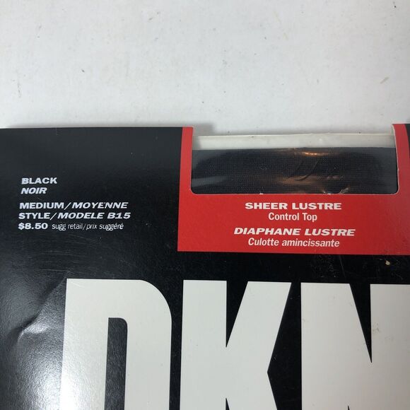 DKNY Pantyhose Nylon Control Top Sheer Lustre Black Medium Style B15F 1995 C2 - Picture 2 of 8